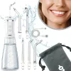 NENO Pulsar White Przenośny Irygator Dentystyczny z Zbiornikiem 300 ml, 3 Tryby Ciśnienia, Ładowanie USB-C, Wodoszczelność IPX7, 4 Końcówki