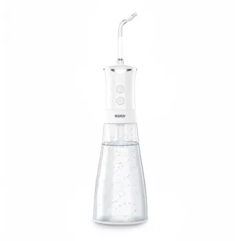 NENO Pulsar White Przenośny Irygator Dentystyczny z Zbiornikiem 300 ml, 3 Tryby Ciśnienia, Ładowanie USB-C, Wodoszczelność IPX7, 4 Końcówki
