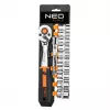 NEO Tools 10-020 219-Częściowy Zestaw Nasadek z Chromowo-Wanadowej Stali z Grzechotkami, Bitami, Kluczami i Kluczami imbusowymi, 1/4 inch, 3/8 inch, 1/2 inch