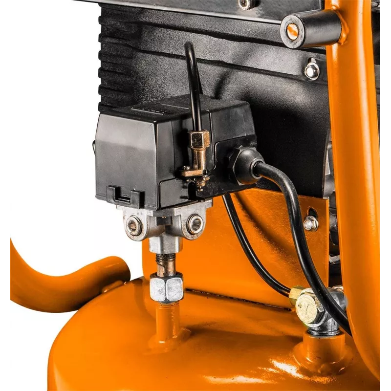 NEO TOOLS 12K010 Pionowy, olejowy sprężarka powietrza, zbiornik 40 L, 230 V, 1.5 kW, 8 bar, wydajność ssania 206 L/min, koła i uchwyt