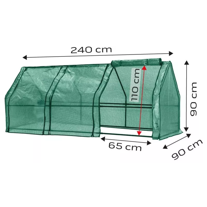 NEO Tools 15-912 Inspekt Ogrodowy z Podwójnymi Ścianami z Poliwęglanu, Anodowana Aluminiowa Rama, 0,6 m² Powierzchni Uprawy, 2 Regulowane Pokrywy, Ochrona UV, Srebrny