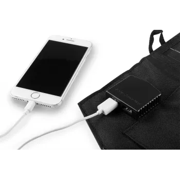 NEO TOOLS 15W Składana Ładowarka Słoneczna z Wyjściami USB-A i USB-C, Panel Monokrystaliczny, Wodoszczelność IPX4, Czarny