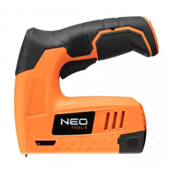 NEO Tools 16-050 Ręczny zszywacz do tapicerki, izolacji i prac dekoracyjnych, z regulacją siły, zszywki typu J 6-14 mm, czarno-pomarańczowy