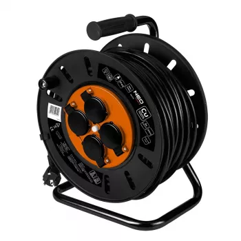 NEO TOOLS 30m Heavy-Duty Cable Drum 3G2.5 H07RN-F z 4 gniazdami Schuko IP44