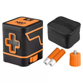NEO TOOLS 75-146 Krzyżowy Poziomica Laserowa 15m Zielony Promień z Walizką