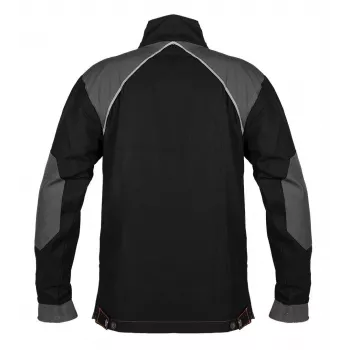 NEO TOOLS 81-218-L Unisex Kurtka robocza, rozmiar L, szary/czarny z pomarańczowymi akcentami, 65% poliester 35% bawełna, 245 g/m², wzmocnione ramiona i łokcie, EN ISO 13688:2013