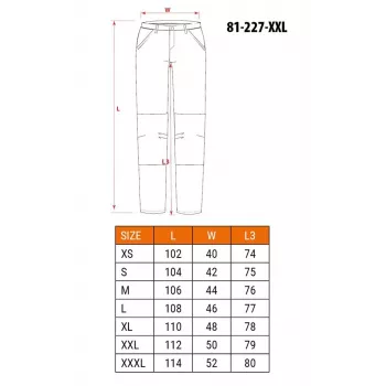 NEO Tools 81-227-XXL Spodnie ochronne robocze z 9 kieszeniami i kieszeniami na nakolanniki, szaro-zielone, XXL