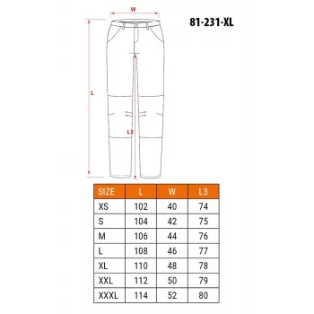 NEO TOOLS 81-231-XL Spodnie ochronne szare/czarne rozmiar XL