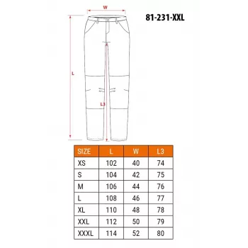 NEO TOOLS 81-231-XXL Spodnie ochronne Szary/Czarny