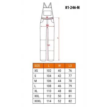 NEO Tools 81-246-M Spodnie robocze z kieszeniami na nakolanniki, rozmiar M, szary/pomarańczowy, 65% poliester 35% bawełna, 245 g/m²