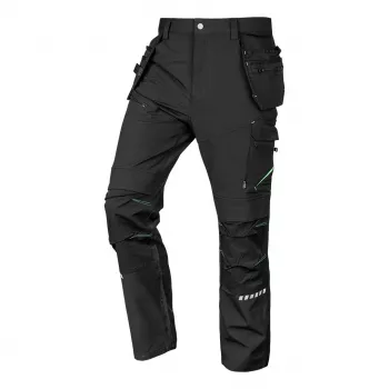 NEO TOOLS 81-296-3-L Mix&Match 4-Way Stretch Cordura Work Trousers with Holster Pockets, Black, Size L