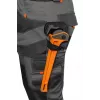 NEO TOOLS 81-325-S Spodnie ochronne, rozmiar S, szare z pomarańczowymi akcentami, 65% poliester 35% bawełna, 245 g/m², 9 kieszeni, kieszenie na nakolanniki, EN ISO 13688:2013