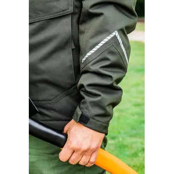 NEO Tools 81-573-XXL Kurtka robocza softshell czarno-szara z pomarańczowymi akcentami, wodoodporna, oddychająca, odpinany kaptur, elementy odblaskowe, unisex