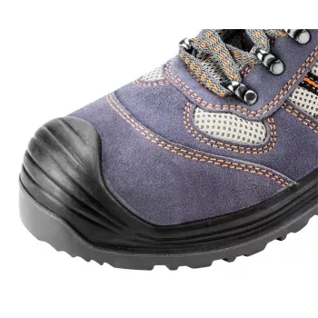 NEO TOOLS 82-046 S1P SRC Buty bezpieczne z podnoskiem stalowym i wkładką antyprzebiciową, zamsz i siateczka, czarno-szare, EU 39-47