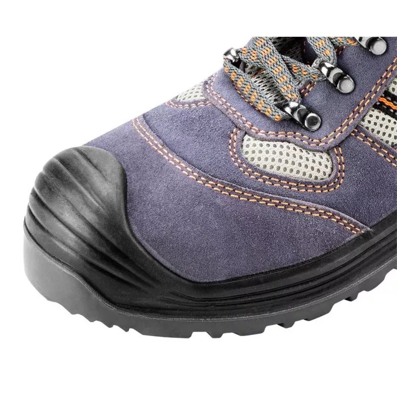NEO TOOLS 82-046 S1P SRC Buty bezpieczne z podnoskiem stalowym i wkładką antyprzebiciową, zamsz i siateczka, czarno-szare, EU 39-47