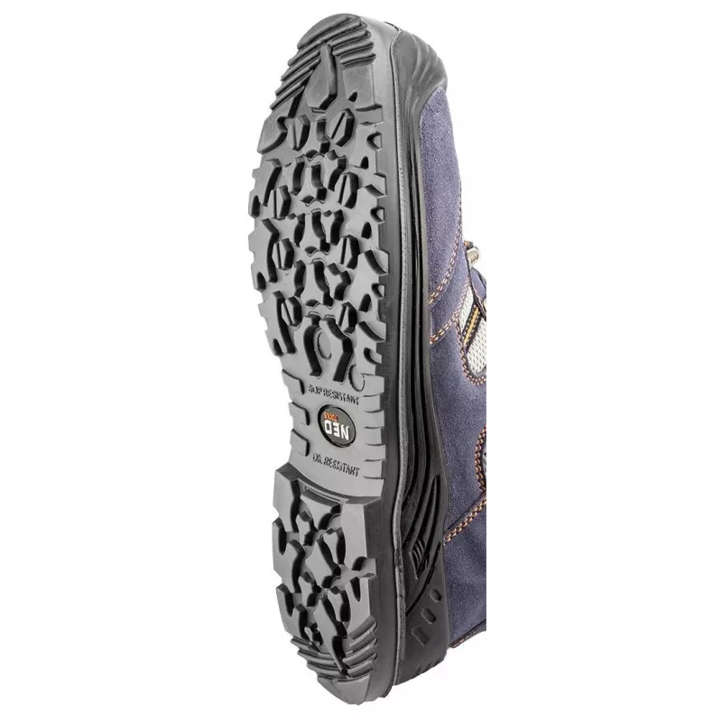 NEO TOOLS 82-046 S1P SRC Buty bezpieczne z podnoskiem stalowym i wkładką antyprzebiciową, zamsz i siateczka, czarno-szare, EU 39-47
