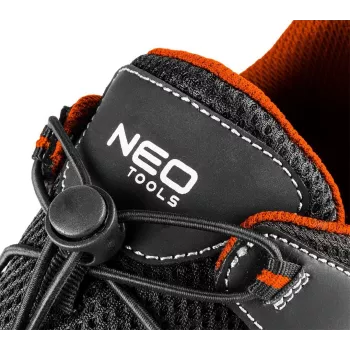NEO TOOLS 82-079-40 S1P SRC Buty ochronne – stalowy podnosek, antyprzebiciowe, oddychająca skóra zamszowa, czarno-szare, rozmiar 40 EU
