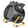 NEO Tools 90-064 2000W PTC Ceramic Fan Heater, 3 Power Settings, Adjustable Thermostat, Overheat & Tip-Over Protection, Black/Grey