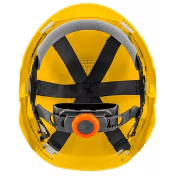 NEO TOOLS 97-210 Zintegrowany kask ochronny z siatkowym wizjerem i nausznikami, pomarańczowy