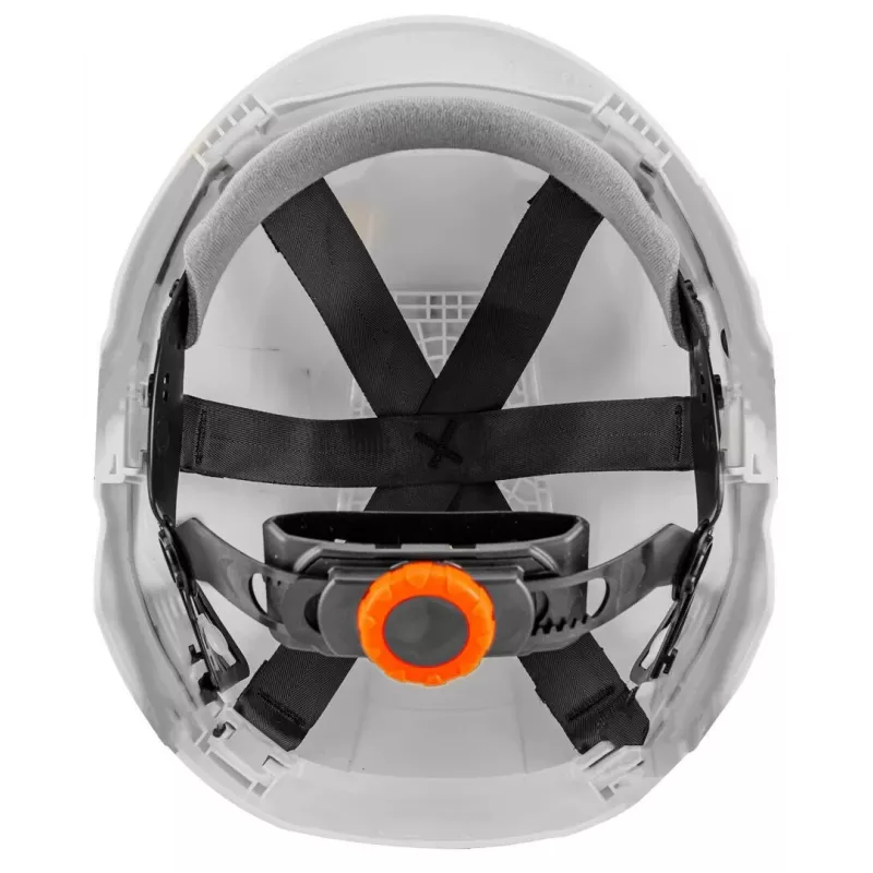 NEO TOOLS 97-211 Wentylowany przemysłowy kask ochronny z 6-punktową regulacją zapadkową, EN 397, biały