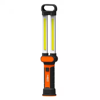 NEO TOOLS 99-066 Akumulatorowa lampa robocza COB LED z podstawą magnetyczną i obrotowym hakiem, 300 lm