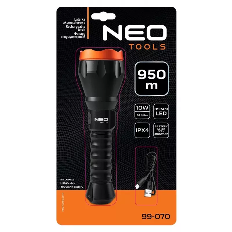 NEO TOOLS 99-070 XPE + COB LED Czołówka z czujnikiem ruchu, 120 lm, IPX4, 3x AAA