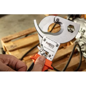 NEO TOOLS Przecinak do kabli miedzianych i aluminiowych 400mm² | Mechanizm zapadkowy | Maks. średnica 52 mm
