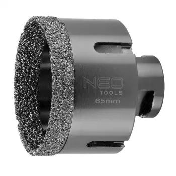 NEO TOOLS Wiertło diamentowe koronowe 65 mm M14, lutowane próżniowo, do ceramiki, porcelany, granitu, marmuru, szkła