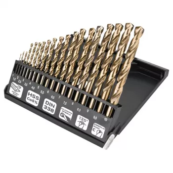 NEO TOOLS Zestaw wierteł do metalu HSS-Co 1.0-10.0 mm, 19-częściowy