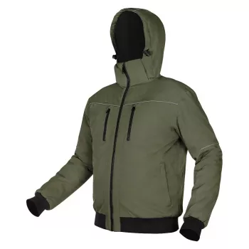 NEO TOOLS Kurtka ocieplana z kapturem OUTDOOR, zielona, rozmiar M