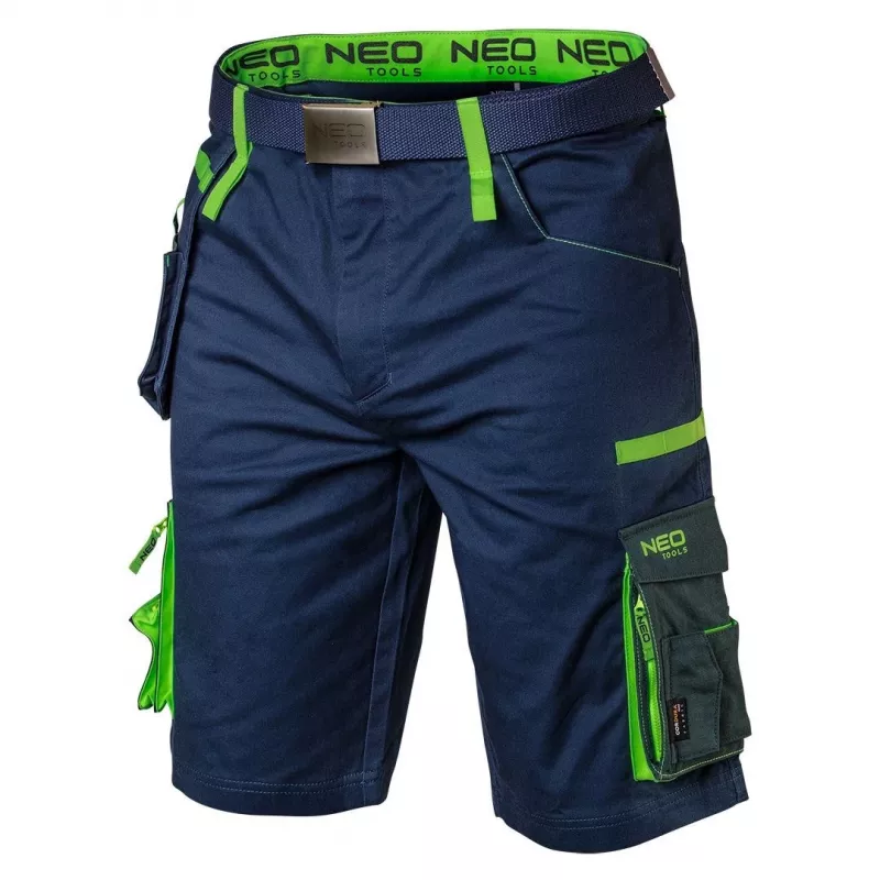 NEO TOOLS PREMIUM Męskie Szorty z Mieszanki Bawełny z Dodatkiem Elastanu, XXXL, Czarny