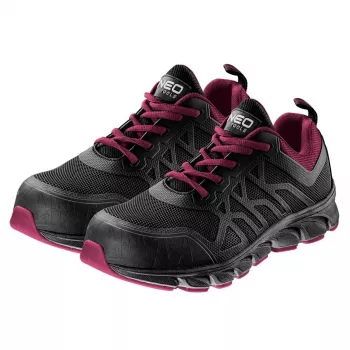 NEO TOOLS Damskie buty ochronne S1P SRC bezmetalowe, rozmiar 39, czarny, certyfikat CE