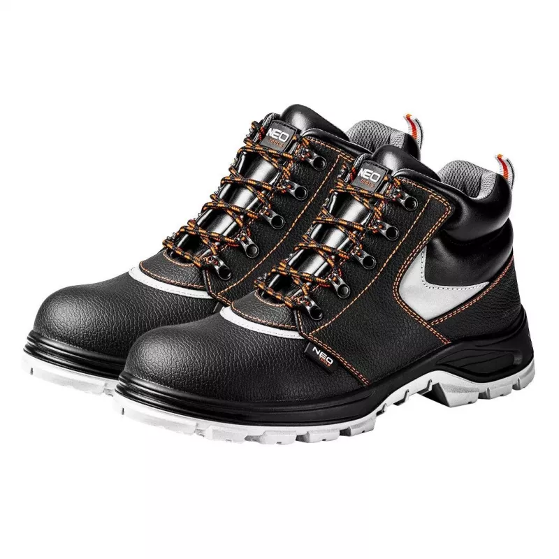 NEO TOOLS Buty robocze skórzane rozmiar 39 CE - Buty ochronne S3 z podnoskiem stalowym, czarne