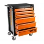 Szafka warsztatowa NEO Tools, 6 szuflad, nośność całkowita 280 kg, zamykana, prowadnice kulkowe, zabezpieczenie przed przechyleniem, 4 kółka, stal