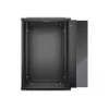 NETRACK 019-180-645-022 Szafa ścienna/wieszana 19 inch 18U 450mm Drzwi szklane Czarny Zdejmowane panele boczne