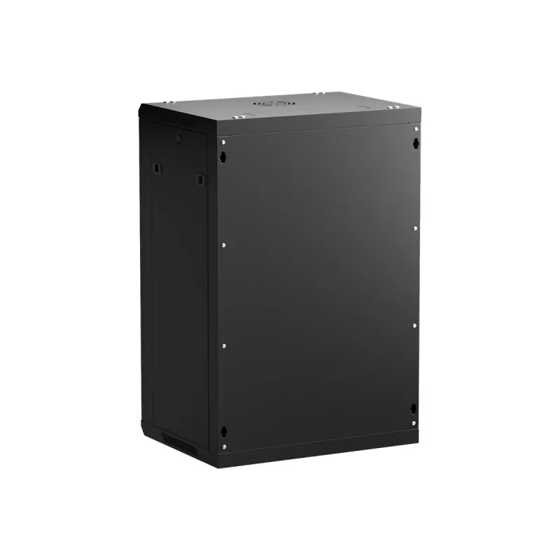 NETRACK 019-180-645-022 Szafa ścienna/wieszana 19 inch 18U 450mm Drzwi szklane Czarny Zdejmowane panele boczne