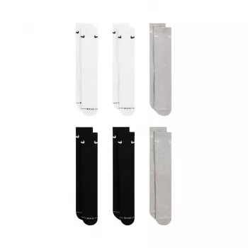 Nike Everyday Elevated 6-Pack Skarpetki za kostkę, biało-czarno-szare, EU 43-46