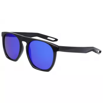 NIKE FLATSPOTXXIIM Okulary przeciwsłoneczne Unisex - Czarna oprawka, soczewki w kolorze dymnego szarości, 52/20/145 mm