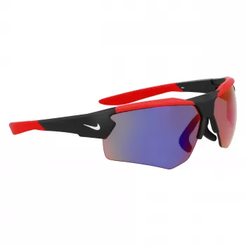 NIKE Męskie Sportowe Okulary Przeciwsłoneczne Prostokątne NKEV24037-12 - Czarna Oprawka, Szare Szkła, Szerokość Szkieł 71mm