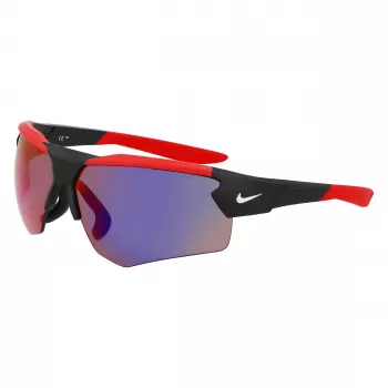NIKE Męskie Sportowe Okulary Przeciwsłoneczne Prostokątne NKEV24037-12 - Czarna Oprawka, Szare Szkła, Szerokość Szkieł 71mm