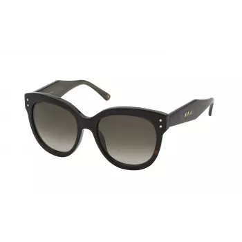 NINA RICCI Damskie okulary przeciwsłoneczne Butterfly SNR324550909 Havana Acetate Brązowe Gradientowe Szkła 55/18/140 mm