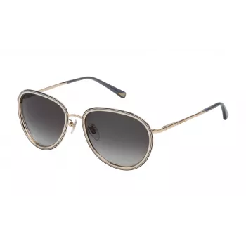 Okulary przeciwsłoneczne NINA RICCI damskie kocie oko SNR057570361 - czarna oprawka acetatowa, szare soczewki gradientowe