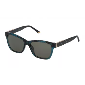 Okulary przeciwsłoneczne NINA RICCI damskie SNR116540Z47 - Brązowa oprawka Havana w kształcie kwadratu z brązowymi gradientowymi soczewkami poliwęglanowymi 54/18/140 mm