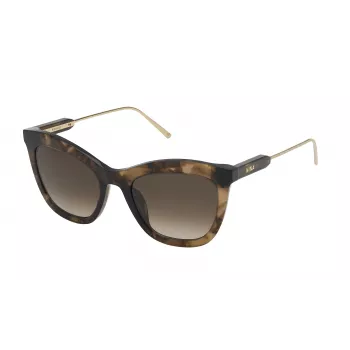Okulary przeciwsłoneczne damskie NINA RICCI SNR300520GGU - Brąz Havana, soczewki gradientowe szare, 52 mm