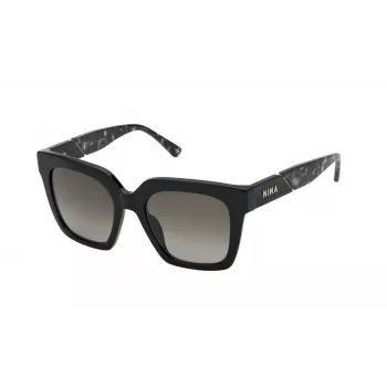 Okulary przeciwsłoneczne NINA RICCI SNR318-52700Y dla kobiet - czarna oprawka, szare soczewki gradientowe - 52/20/135 mm
