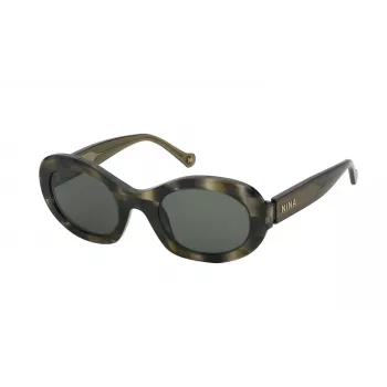 Okulary przeciwsłoneczne NINA RICCI dla kobiet SNR321520P66 Havana Brown Acetate Frame Gradient Grey Lens 52mm