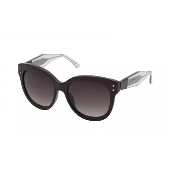 Okulary przeciwsłoneczne damskie NINA RICCI SNR3245501CK - czarna oprawka acetatowa, szare soczewki poliwęglanowe, 55/18/140 mm