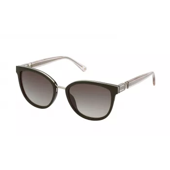 Okulary przeciwsłoneczne damskie NINA RICCI SNR3585406WT - przezroczysta szara oprawka, szare gradientowe szkła, 54/19/140 mm