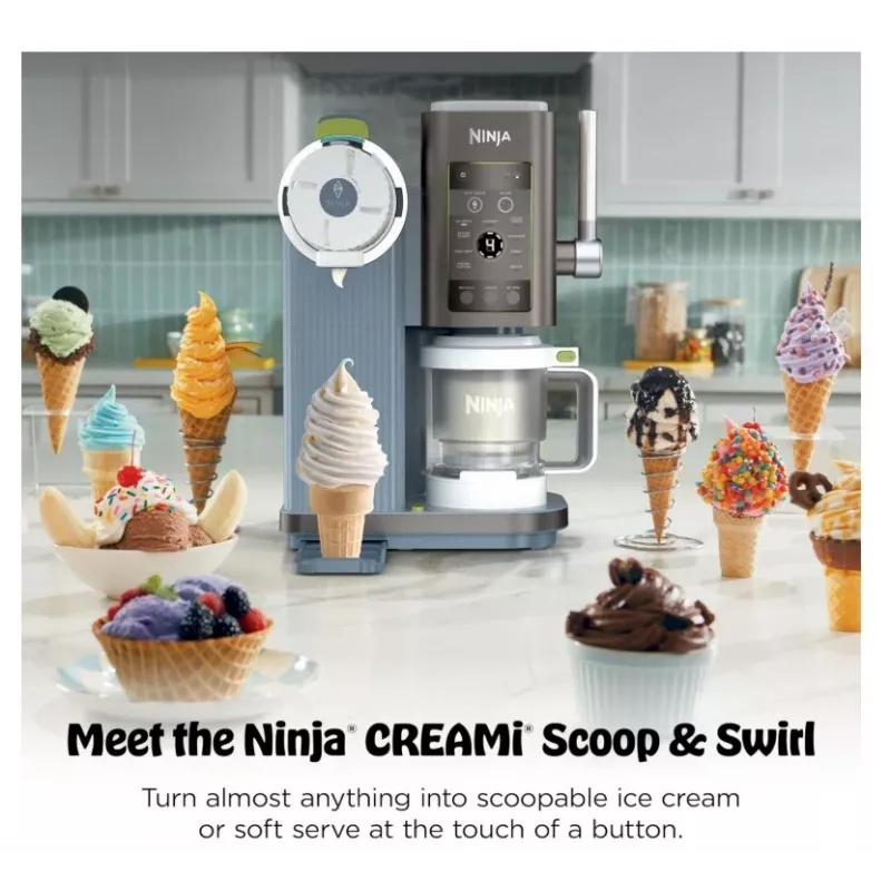 Ninja Creami Scoop & Swirl 13-in-1 Maszyna do lodów i slushy 0.48L Niebieska EU NC702EU