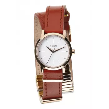 Zegarek damski NIXON A403-1749-00 26mm, stal szlachetna w kolorze różowego złota i skóra w kolorze taupe